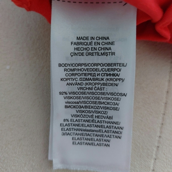 RALPH LAUREN Lauren Off The Shoulder Red Cropped Jumpsuit Medium Spring Rare - Picture 7 of 9